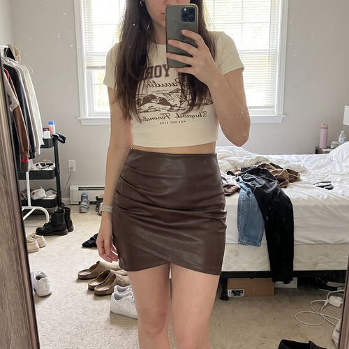 2-in-1 Leather Skirt