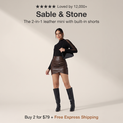 2-in-1 Leather Skirt