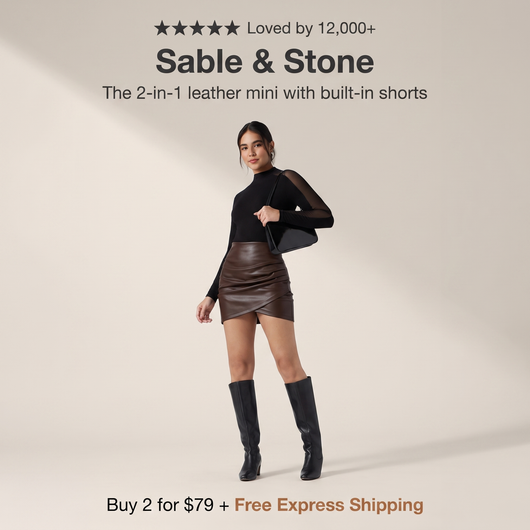 2-in-1 Leather Skirt