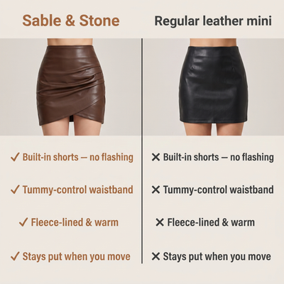 2-in-1 Leather Skirt