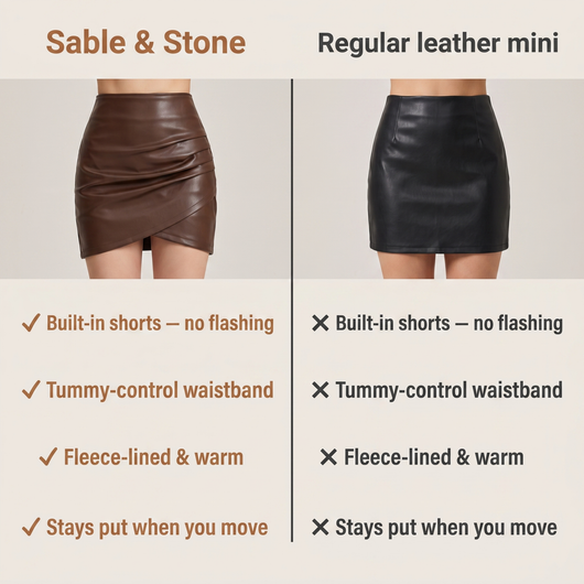 2-in-1 Leather Skirt