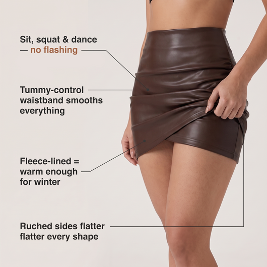 2-in-1 Leather Skirt